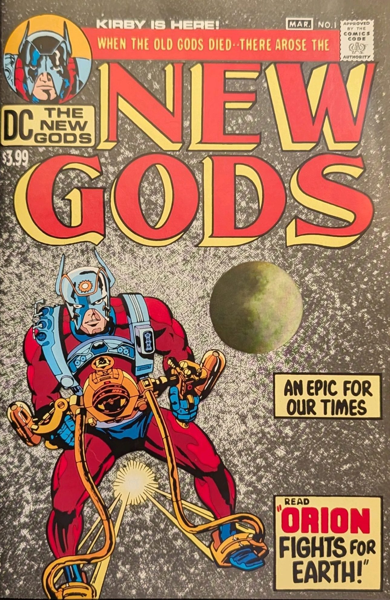 cover of new gods 1 featuring the chacter Orion